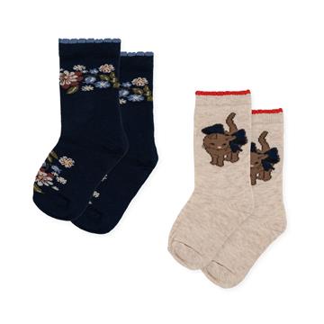 Konges Sløjd Lapis Socks 2-Pack Cat/Flower